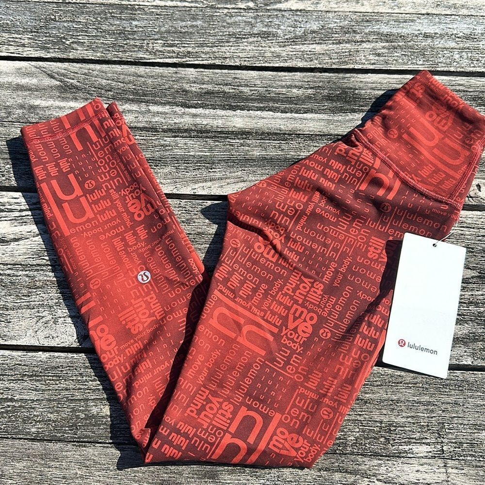 Lululemon Wunder Train High-Rise Tight 25" Ombre Red Logo Women's Size 2 NWT ❤️✨